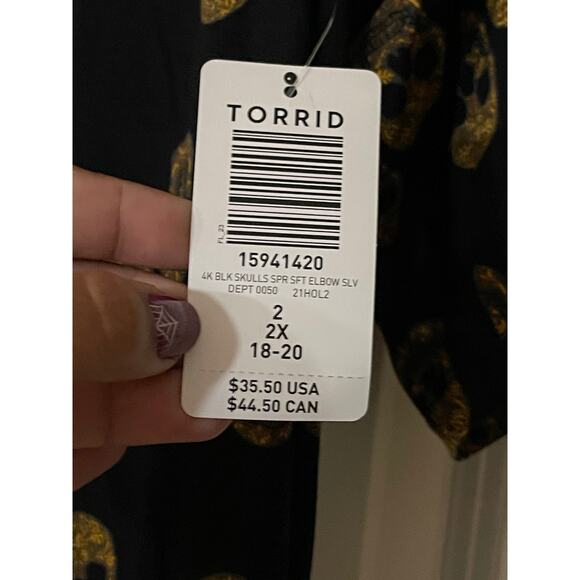 Torrid Super Soft Skull Knit Top Mock Neck Tunic Top NWT 2X - Picture 6 of 7